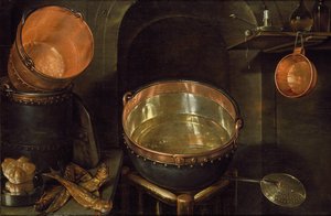 Still Life of Kitchen Utensils, 1600-tallet